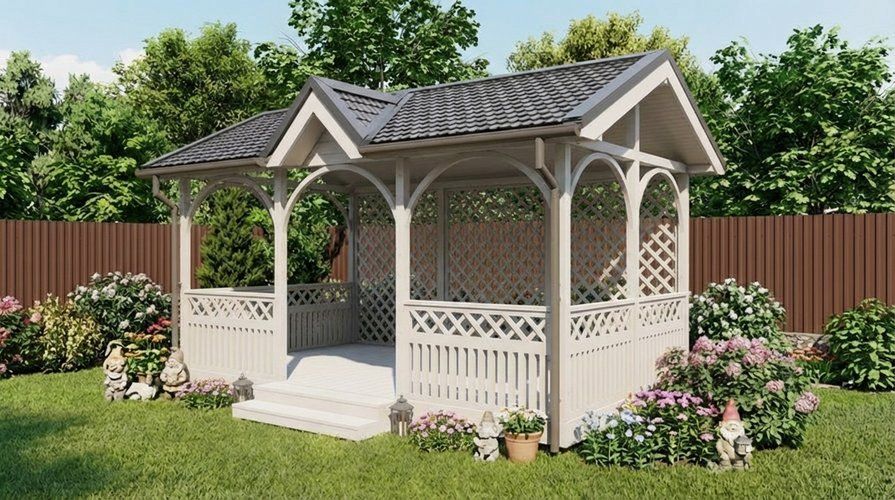 Прямоугольная беседка ГАРМОНИКА