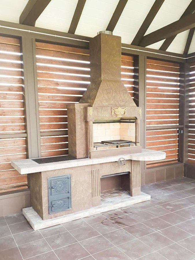 Печь № 20 — Печь барбекю с печью под казан (Большая топка)