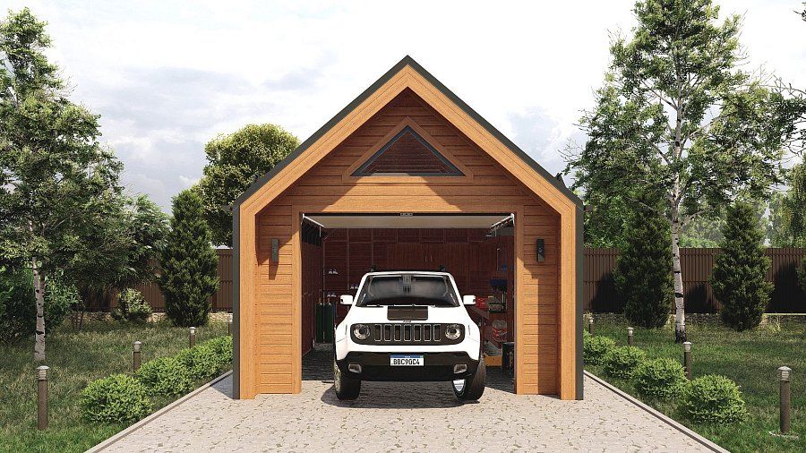 Гараж в стиле Барн на 1 авто Корякино