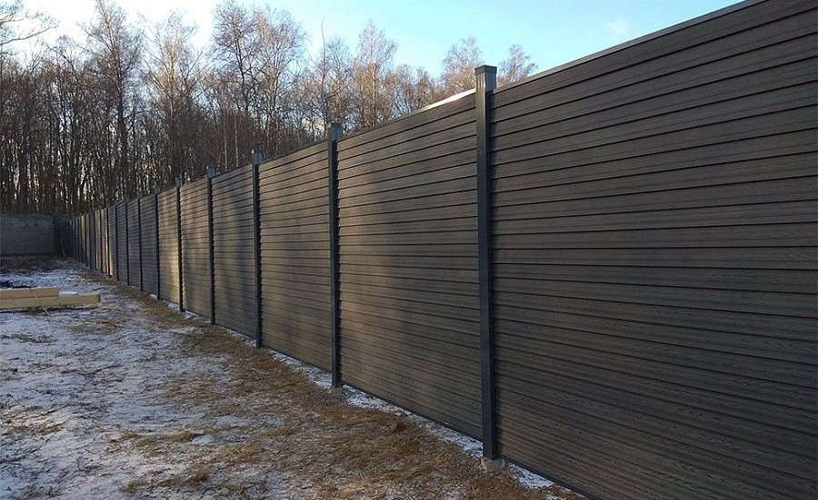 Забор №57 - сплошной горизонтальный из ДПК
