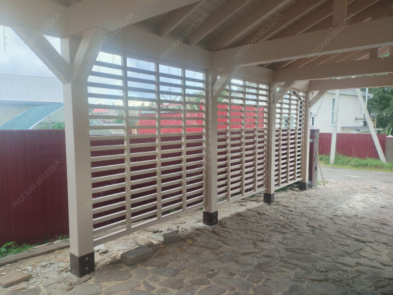 Навес для автомобилей с хозблоком САНРЕМО