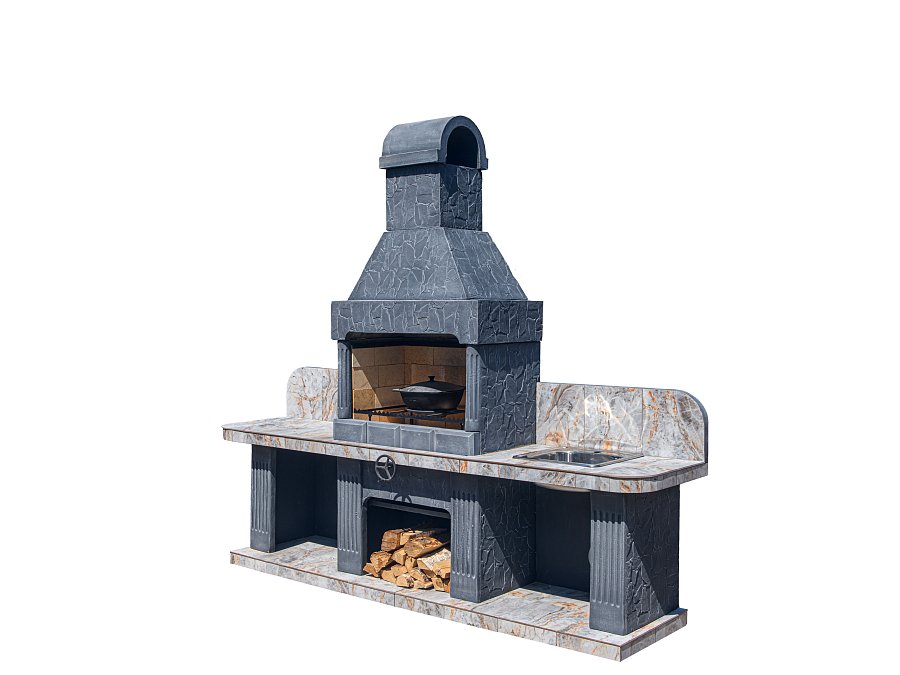 Печь № 16 — Печь барбекю с двумя рабочими столами (или мойкой)