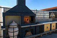 Печь № 26 — Печь барбекю с модулем под тандыр, печью под казан, мойкой и рабочим столом