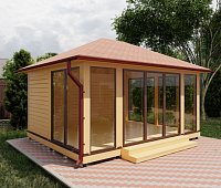 Застекленная беседка АННЭТ 4х5