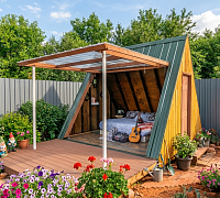 Шалаш с террасой