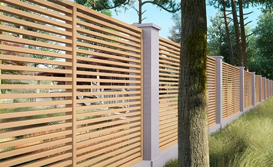 Забор №21 - штакетник узкий горизонтальный