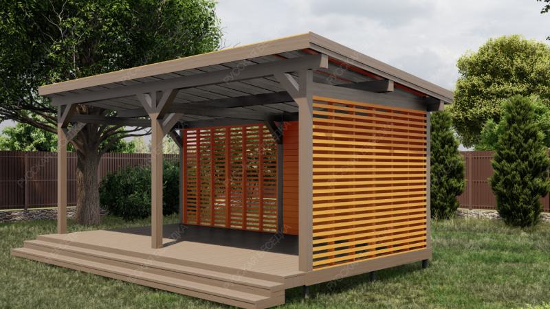 Прямоугольная беседка АЛЬПИНИЯ