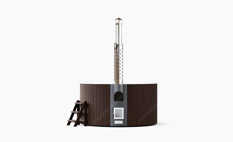 Композитная купель с отделкой из термодерева ELITE 200, дуб